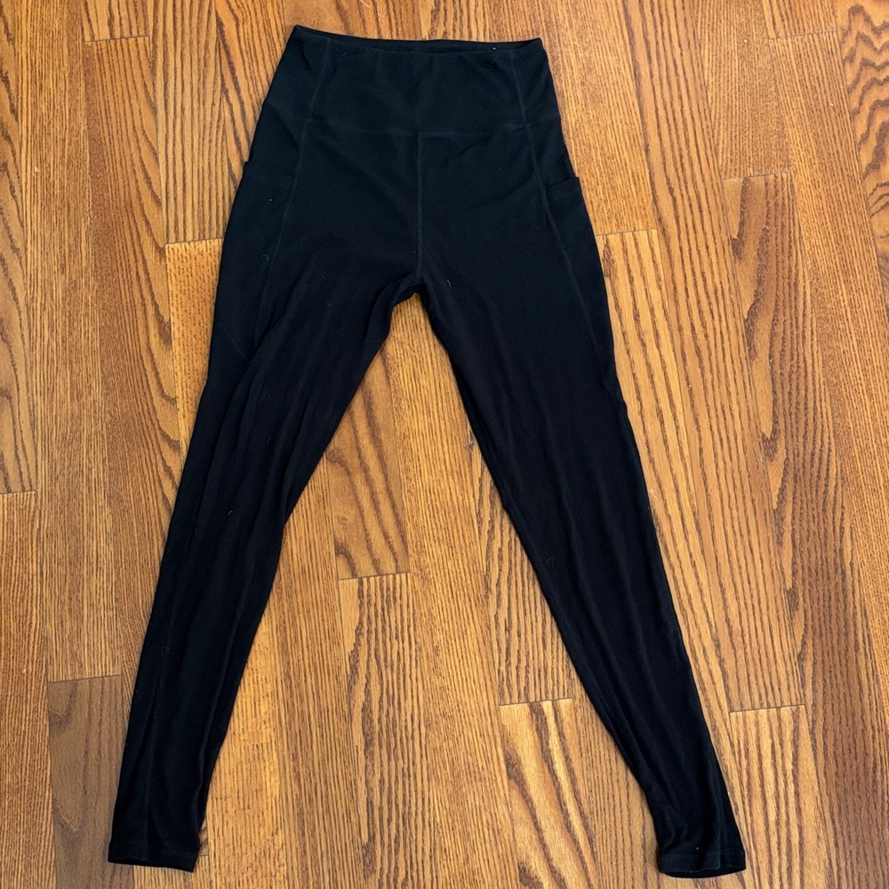 Bamboo non-toxic leggings Black High-Waisted pants with pockets
